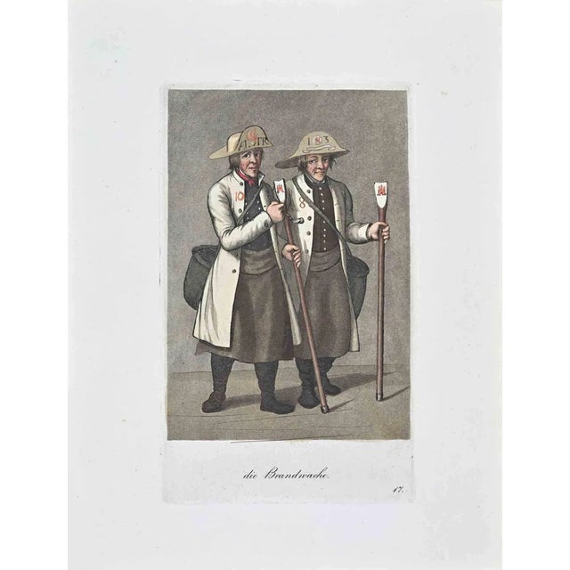 Christoph Suhr, Die Brandwache, Etching, 1808 For Sale