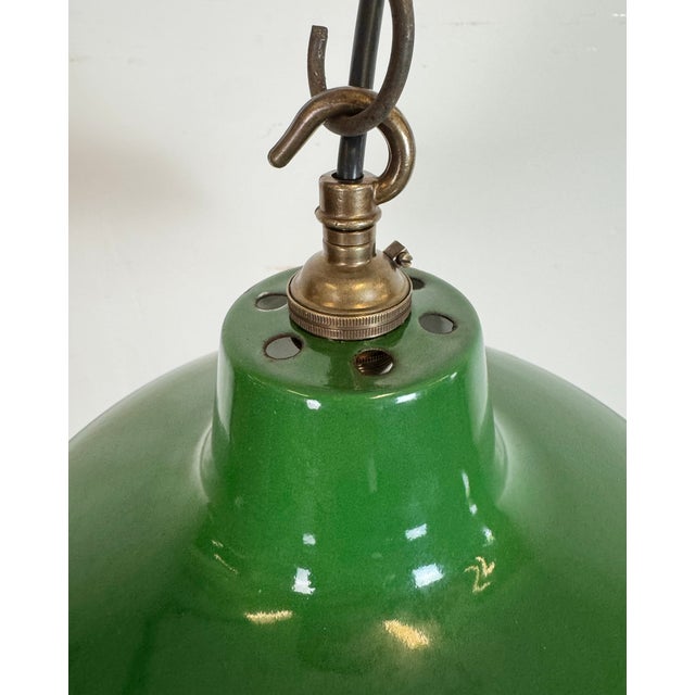 Metal Industrial Green Enamel Factory Pendant Lamp from Revo, 1950s For Sale - Image 7 of 18