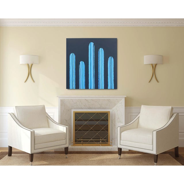 Blue Azul Profundo - Abstract Blue Tone Southwestern Inspired Still Life Painting Original Artwork by Will Beger For Sale - Image 8 of 9