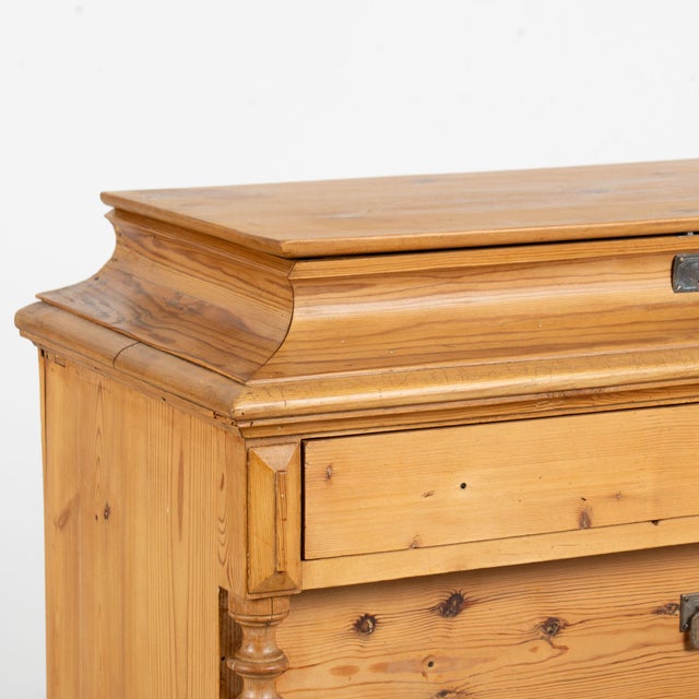 19th Century Danish Pine Chest of Four Drawers With Hidden Top Storage For Sale - Image 9 of 17