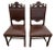 Gorgeous, Antique Victorian Gothic Side Chairs set of Two with Barley Twist Legs and Brown Leather Look Vinyl fabric, Hand...