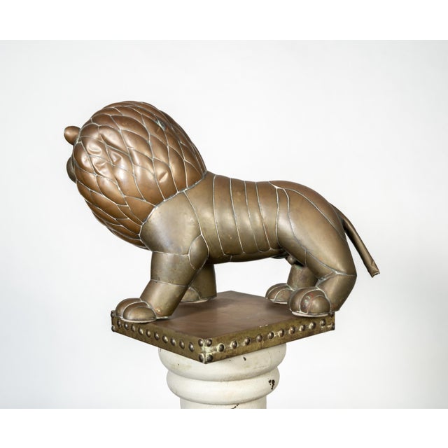 Metal Mid 20th Century Mexican Modernist Lion Sculpture For Sale - Image 7 of 10