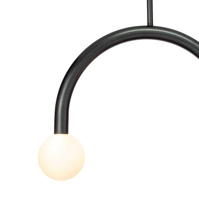 Bronze Regina Andrew Happy Steel Pendant, Small, Oil Rubbed Bronze For Sale - Image 8 of 10