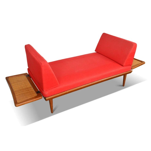 Mid 20th Century Teak + Cane Daybed by Peter Hvidt For Sale In San Francisco - Image 6 of 12