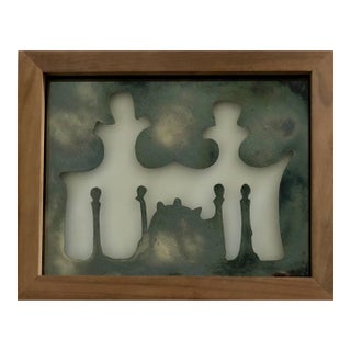 Suzan Etkin, Acid Etched Metallic Foil Glass Wall Sculpture Artwork Framed Ed. 25 Signed For Sale
