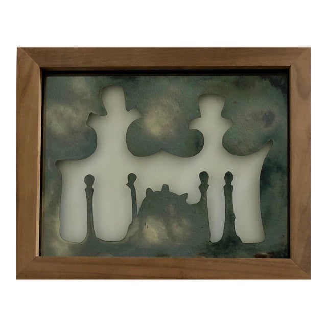 Suzan Etkin, Acid Etched Metallic Foil Glass Wall Sculpture Artwork Framed Ed. 25 Signed For Sale