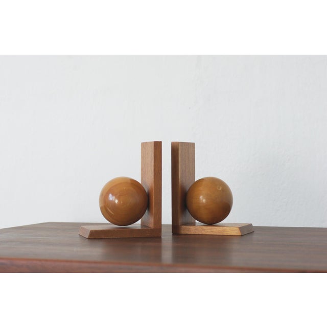 Mid-Century Modern Mid-Century Modern Wooden Bookends, 1950s, Set of 2 For Sale - Image 3 of 4