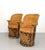 Vintage Leather & Wood Armchairs - A Pair For Sale - Image 4 of 8