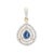 Metal 18k Yellow Gold Sapphire Pear Drop Pendant With Double Halo Diamond Setting For Sale - Image 7 of 11