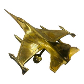 1980s Solid Brass Fighter Jet / Plane For Sale