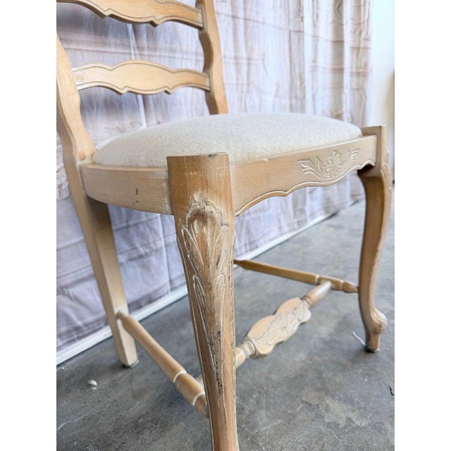 Set of 10 19th Century French Provincial Bleached Oak Ladderback Dining Chairs For Sale - Image 10 of 18