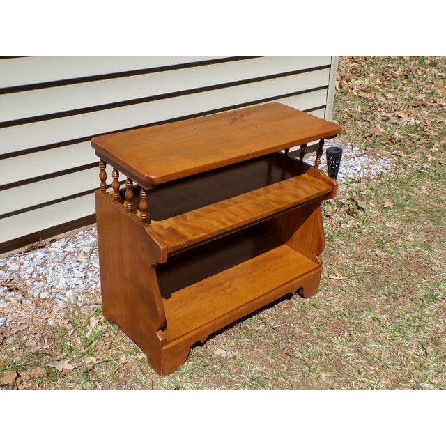 Vintage Ethan Allen American Traditional Maple Etagere Small Bookcase Shelf For Sale - Image 13 of 18