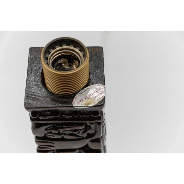 Hand Carved Wooden Mayan Totem Table Lamp by Temde Honduras, 1960s For Sale - Image 9 of 11