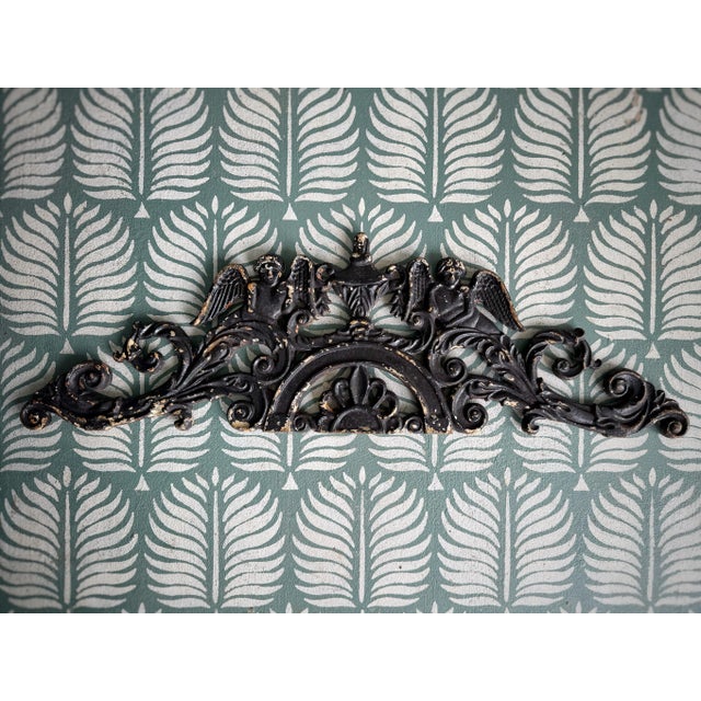 Antique Victorian Cast Iron Cherub Architectural Pediment Decorative / Wall Decor - Set of 2 For Sale In Atlanta - Image 6 of 12