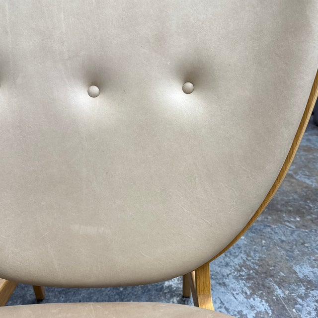 Norr11 Elephant Vintage Leather Lounge Chair, Natural Oak For Sale - Image 11 of 12