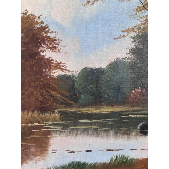 Landscape with Farmhouse, Oil Painting, Framed For Sale - Image 11 of 18