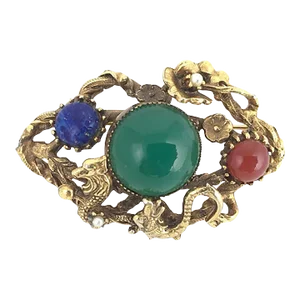 Gothic Game of Throne Style Gold Tone Dragon Brooch