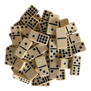 Vintage Bakelite Domino Double 9 Game Set in Original Case For Sale