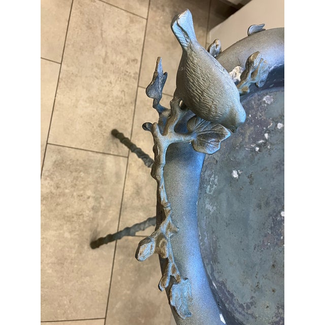 Art Nouveau 1990s Verdigris Bird Bath For Sale - Image 3 of 6