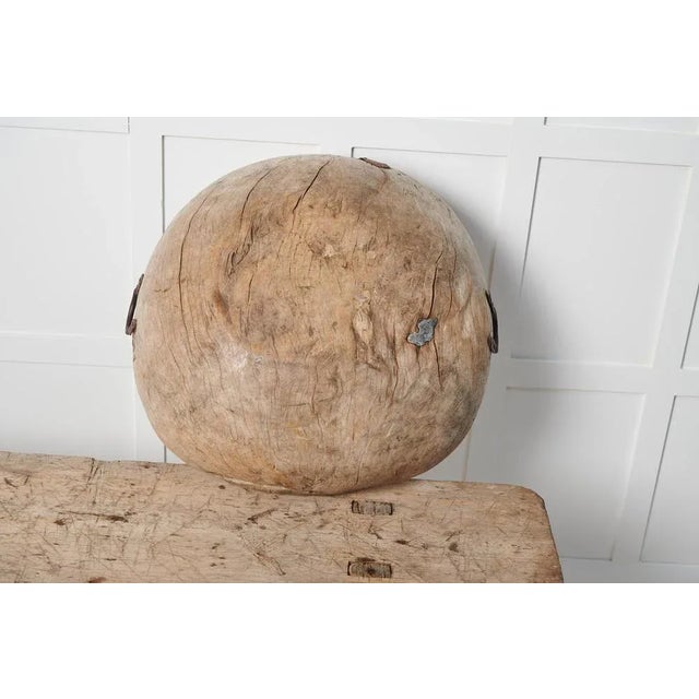 Brown Large Antique Swedish Root Bowl For Sale - Image 8 of 9