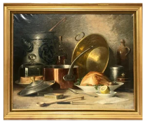 A. During, Still Life, Oil on Canvas, 20th Century, Framed