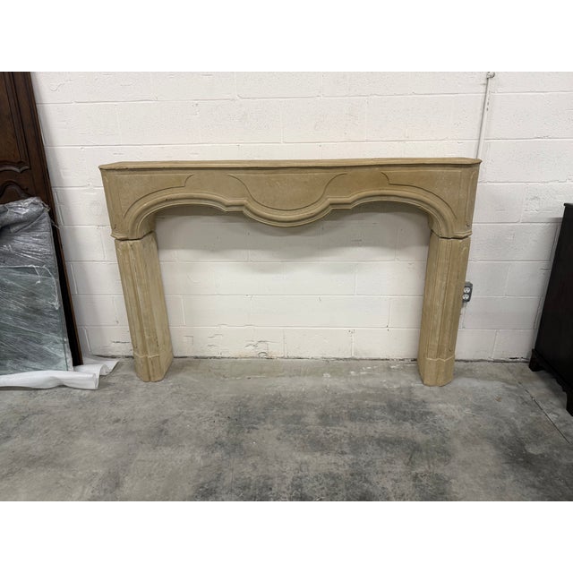 Early 20th Century French Louis XV Style Limestone Mantel For Sale - Image 5 of 15