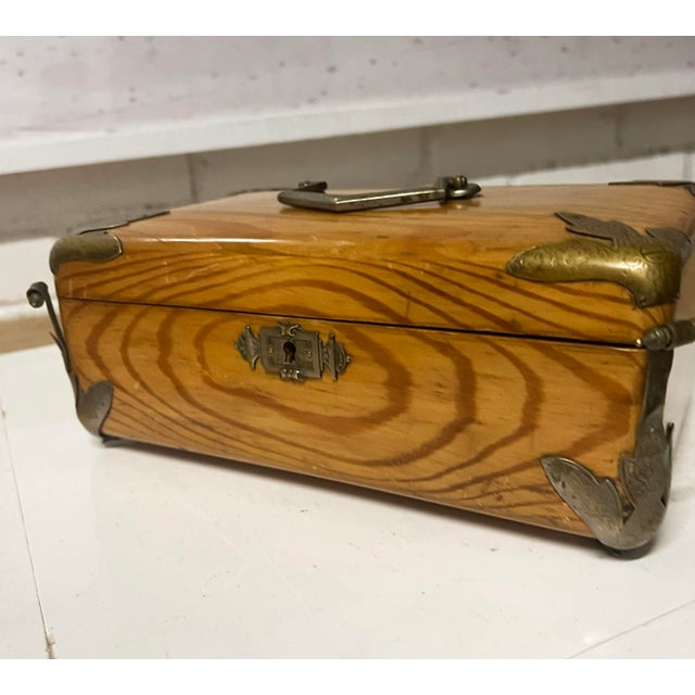 Chestnut Vintage Decorative Wooden Box For Sale - Image 8 of 10