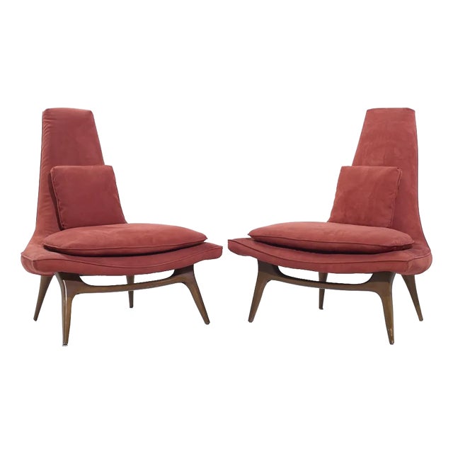 Karpen of California Mid Century Slipper Chair - Pair For Sale