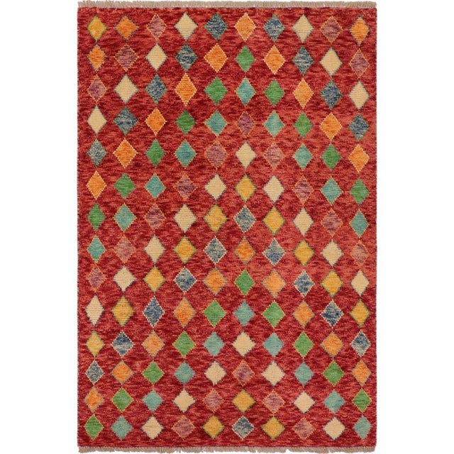 Bohemian Abstract Balouchi Joyce Hand Knotted Wool Rug For Sale - Image 10 of 10