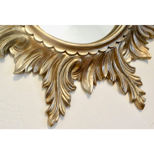 Mid 20th Century Vintage Italian Gilt Sunburst Mirror For Sale - Image 5 of 11