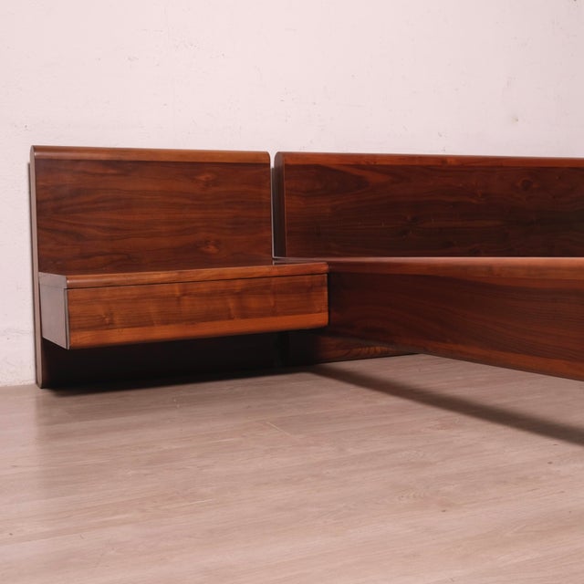 Double Bed Frame in Walnut, 1980s For Sale - Image 6 of 18