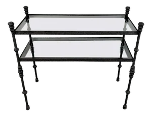 Mid 20th Century Modern Bronzed Iron Two-Tier Console