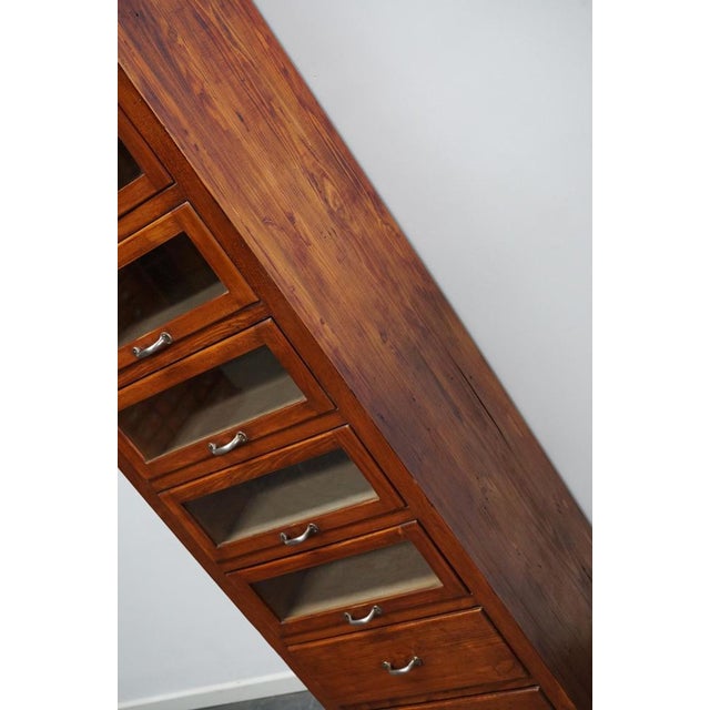 Tall Vintage German Pine Haberdashery Shop Cabinet, 1950s For Sale - Image 12 of 18
