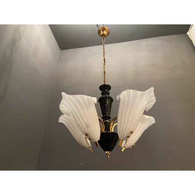 Murano Glass Leaf Chandelier, 1970s For Sale - Image 7 of 9
