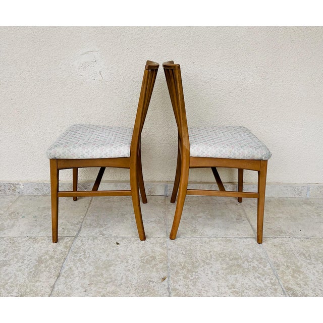 1960s Vintage Scandinavian Chairs in Wood and Fabric, 1960s, Set of 2 For Sale - Image 5 of 11