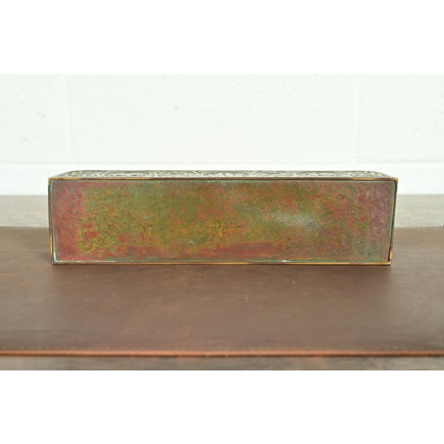 Tiffany Studios New York Zodiac Pattern Bronze Letter Rack For Sale - Image 11 of 14