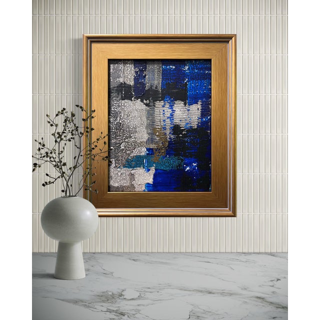 This original mixed-media abstract painting by J. Kent Martin is inspired by aerial views of farmland and the ordered...