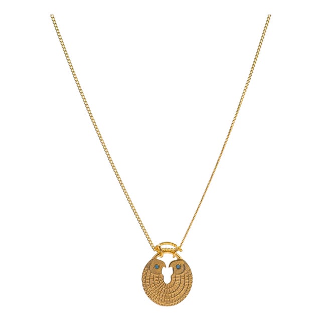 Guardian Eagle Medallion Gold Necklace For Sale