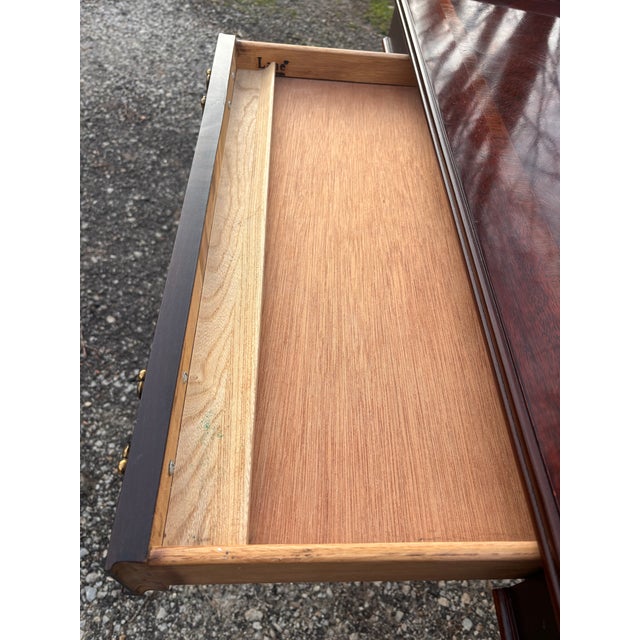 Brown Vintage Lane Altavista Mahogany Chinese Chippendale Writing Desk Table For Sale - Image 8 of 12