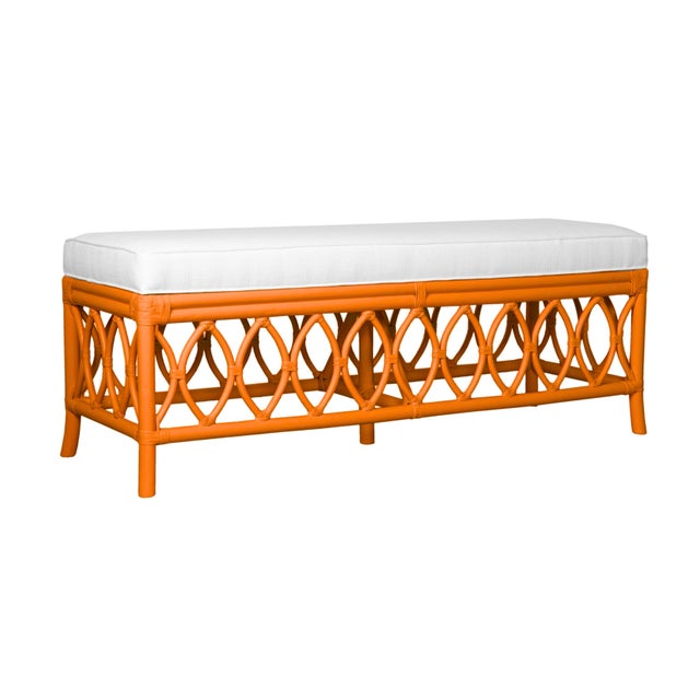 Not Yet Made - Made To Order Lillian Bench - Orange For Sale - Image 5 of 8