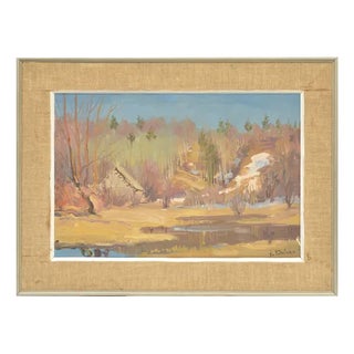 Vitalijs Kalvans, Rural Landscape, Oil on Canvas For Sale