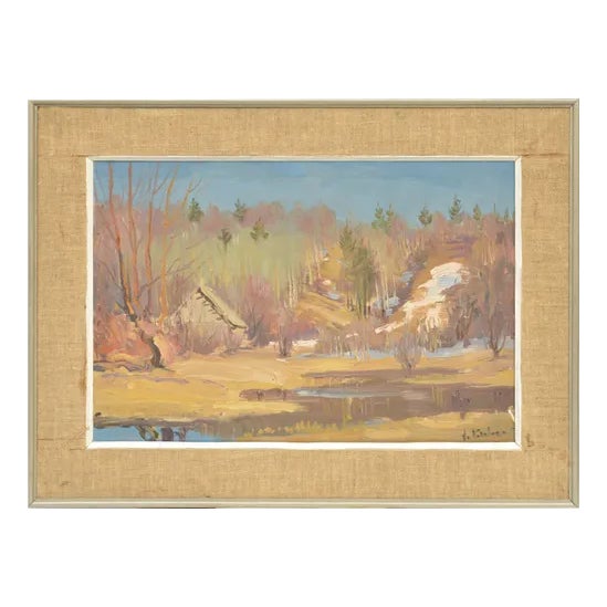 Vitalijs Kalvans, Rural Landscape, Oil on Canvas For Sale