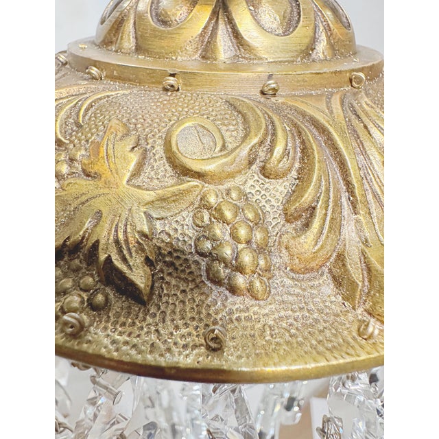 Vintage Brass Upside Down Layered Cake Chandelier For Sale - Image 9 of 9