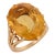 Vintage 14.00 Carat Citrine 14k Yellow Gold Cocktail Ring, Size 5.75 For Sale