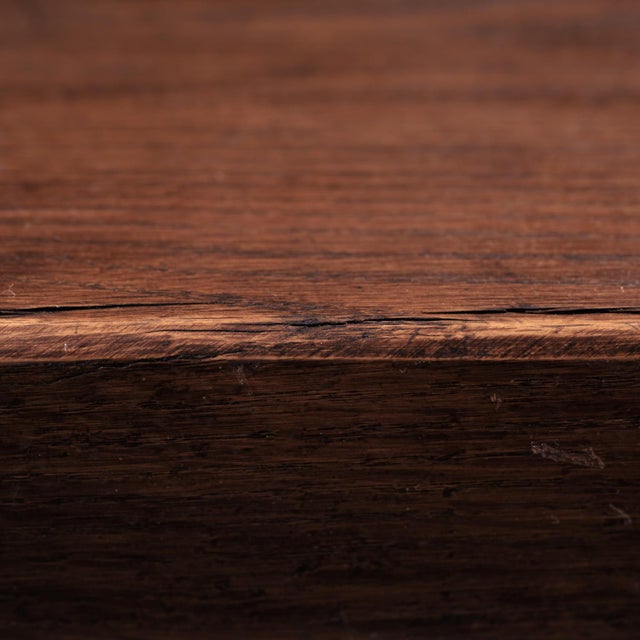 Brutalist Brown Oak Bench For Sale - Image 11 of 18