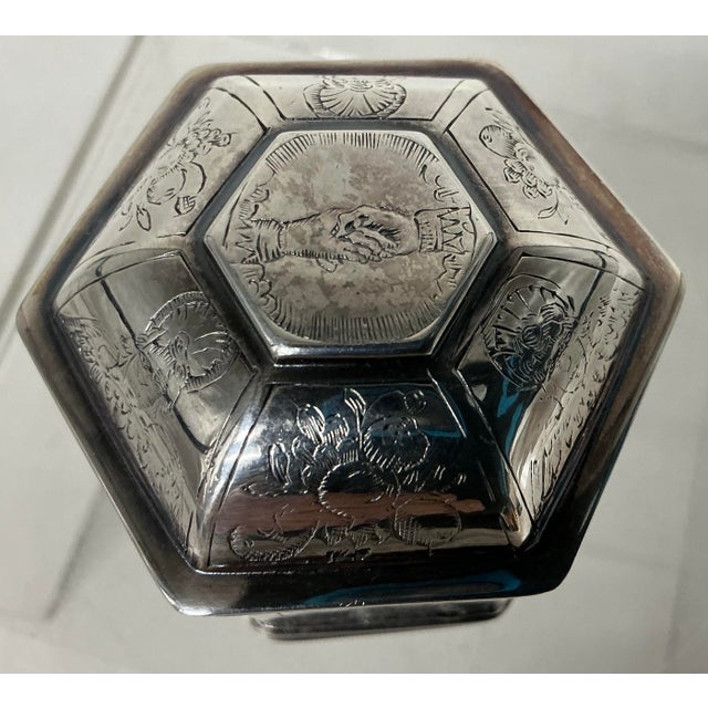 1986 Vintage Sterling Silver 17th Century Style Dutch Marriage Box Replica by Metropolitan Museum of Art For Sale - Image 10 of 12