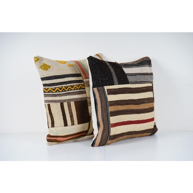 Handmade Turkish Rug Pillow Covers • Vintage Rug Decor Elevate your home decor with these exquisite 20" x 20" pillow...