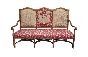 Louis XIV Style 3-Seater Bench in Oak, Late 19th Century