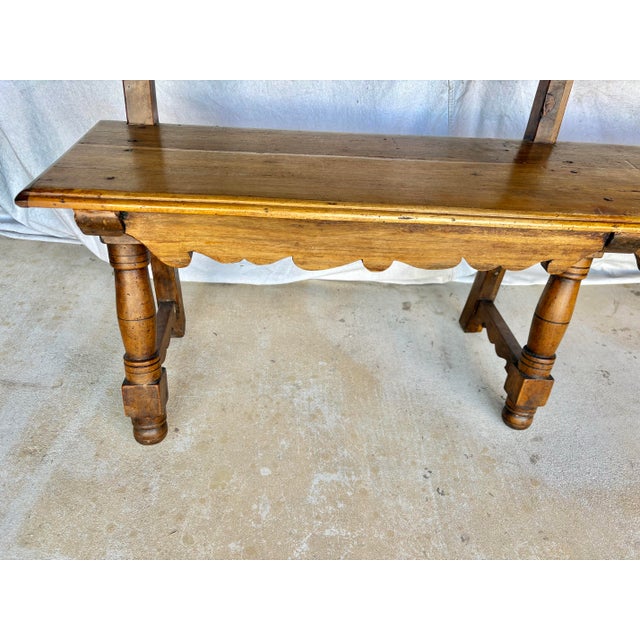 Wood Late 19th Century Italian Walnut Bench For Sale - Image 7 of 12