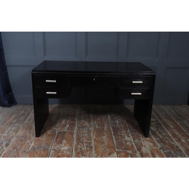 Vintage Art Deco Black Ebonised Desk, 1930s For Sale - Image 4 of 13